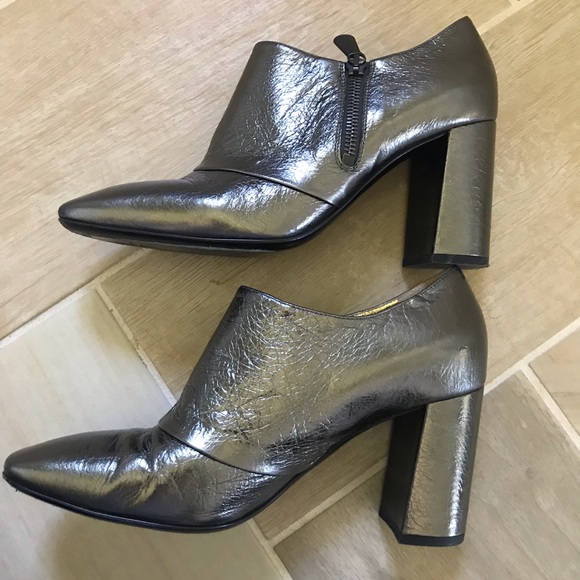 Bottega Veneta Gunmetal Metallic Ankle Booties - Picture 6 of 8